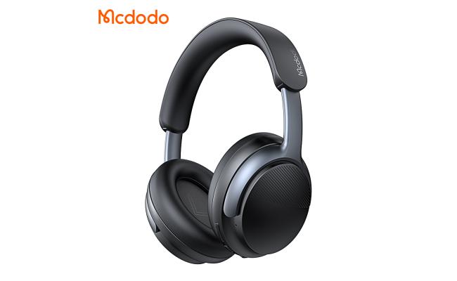 Mcdodo HP-1420 Active Noise Cancelling Headphones Long Music Foldable Design, up to 56H Normal Mode and 35H ANC Mode, Crystal-Clear Calls for Office/Flights - Black
